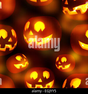 Seamless Jack-O'-lanterne pattern di zucca Foto Stock