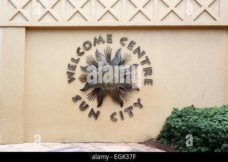 Ingresso a Sun City Resort di lusso città in Sud Africa africana di Las Vegas Foto Stock