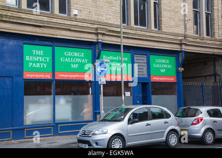 George Galloway circoscrizione ufficio a Bradford West Yorkshire, Regno Unito. Il rispetto delle parti, 2-4 Grattan Road, Bradford, BD1 2LU Foto Stock