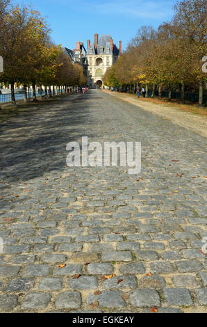 Park road per il Palazzo Fontainebleau Foto Stock