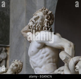 Arte ellenica. Lacoon e i suoi figli, e Antiphantes Thymbraeus essendo attaccato da serpenti di mare. Musei Vaticani. Città del Vaticano. Foto Stock