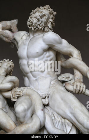 Arte ellenica. Lacoon e i suoi figli, e Antiphantes Thymbraeus essendo attaccato da serpenti di mare. Musei Vaticani. Città del Vaticano. Foto Stock