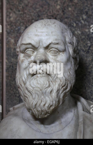 Socrates (470/469-399 BC). Filosofo ateniese. Ritratto. Copia romana del II secolo d.c. dopo un originale greco del IV secolo Foto Stock