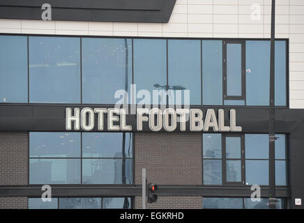 Hotel calcio, una partita di football Themed Hotel situato sul lato opposto del Manchester United Football Club, Old Trafford, Manchester Foto Stock