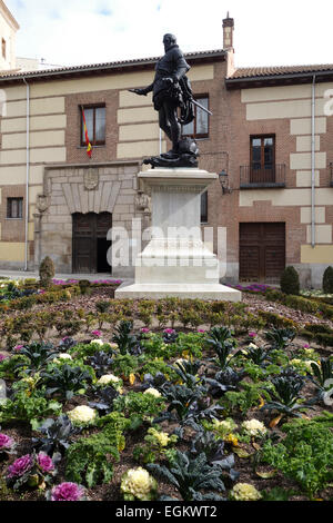 Statua di Álvaro de Bazán, Spagnolo admiral, marina spagnola, Madrid, Spagna Foto Stock