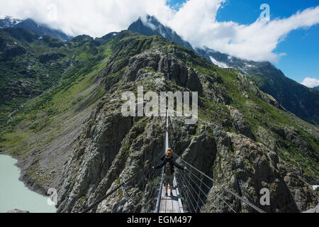 L'Europa, la Svizzera, il Cantone di Berna, Triftbruke, Trift bridge Foto Stock