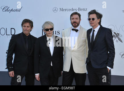 CANNES, Francia - 23 Maggio 2013: Duran Duran - Nick Rhodes, Simon Le Bon, John Taylor & Roger Taylor all'amfAR il ventesimo Cinema contro AIDS Gala presso l'Hotel du Cap d'Antibes, Francia Foto Stock