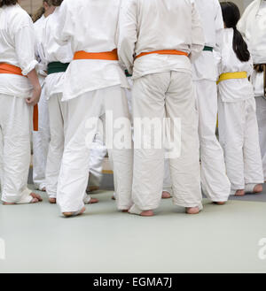 I bambini nella classe di Karate Foto Stock