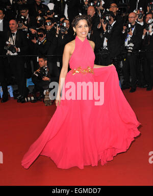 CANNES, Francia - 15 Maggio 2013: Freida Pinto alla premiere di 'Il grande Gatsby" il film di apertura della 66ma edizione del Festival de Cannes. Foto Stock