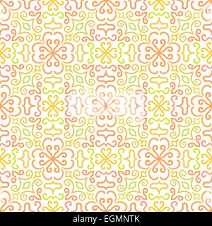 Grafico colorato motivo floreale su bianco Foto Stock