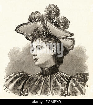 Donna vittoriana illustrazione moda circa 1895 Foto Stock