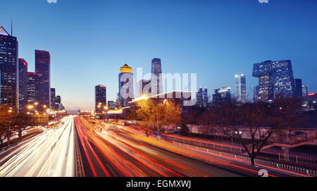 Lo skyline di Pechino presso la Central Business District. Foto Stock