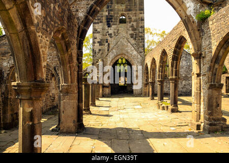 Rovine antiche, san Tommaso Becket una chiesa, Heptonstall, West Yorkshire, Inghilterra del Nord, Regno Unito Foto Stock