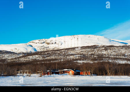 Arctic cirlcle, Europa, Lapponia, Scandinavia, Svezia, Abisko National Park, cabine su Kungsleden (Re) Sentiero sentiero escursionistico Foto Stock