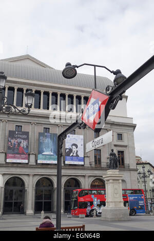 Classica opera house, il Teatro Reale, il Teatro Reale, concert hall, Plaza de Isabel II Madrid, Spagna Foto Stock