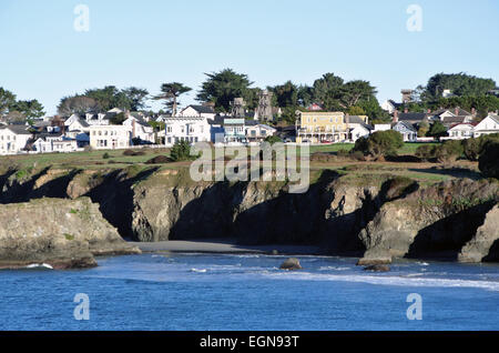 Vew di Mendocino old town nella California settentrionale Foto Stock