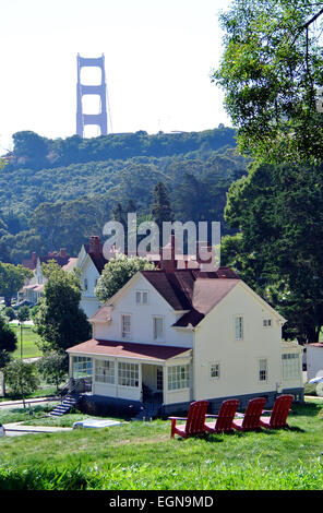 Punto storico Baker alloggiamento ora serve come un hotel per Cavallo punto lodge a Sausalito Foto Stock