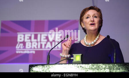 Margate, Regno Unito. Il 27 febbraio, 2015. Il UKIP conferenza di primavera presso i giardini invernali, Margate. Suzanne Evans, Vice Presidente parla. Credito: Julie Edwards/Alamy Live News Foto Stock