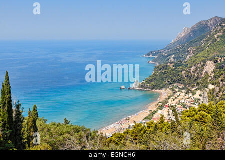 Glyfada Beach a Corfù, Grecia Foto Stock