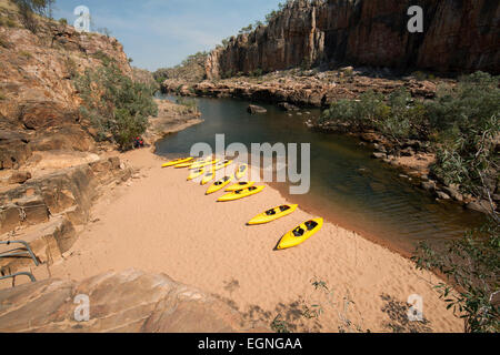 Kayak a Katherine Gorge, Territorio del Nord, l'Australia Foto Stock