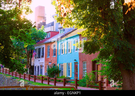 Chesapeake e Ohio Canal Parco nazionale storico di Georgetown a Washington DC Foto Stock