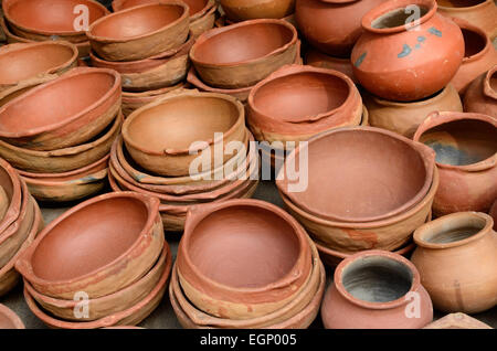 Argilla indiano cucina pentole Orchha Madhya Pradesh India Foto Stock