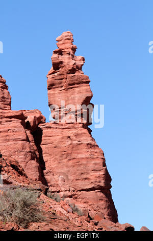 Tall roccia arenaria formazioni nel Talampaya National Park, La Rioja, Argentina Foto Stock