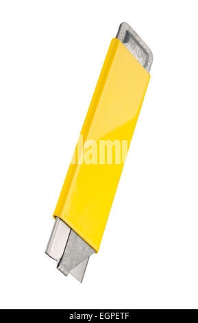 Vintage giallo Cutter con una lama retrattile. Foto Stock