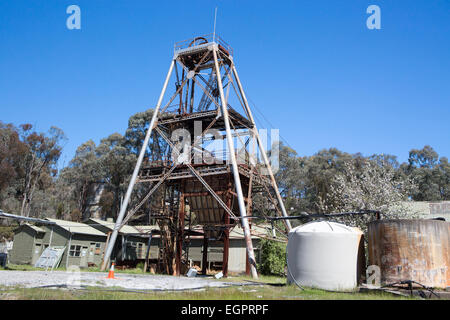 Una storica miniera d'oro in Chewton, Victoria, Australia Foto Stock