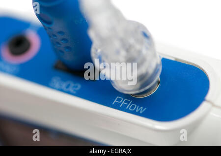 Specifiche nasale del picco di flusso porta di monitoraggio di un Embla Embletta MPR PG somnambulatory monitor del sonno Foto Stock