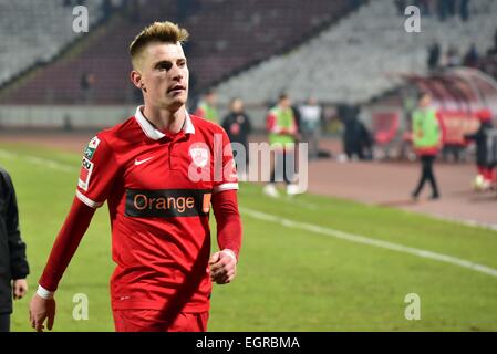 28 febbraio 2015: il giocatore della dinamo Bucarest: Valentin Lazar a fine la Liga io gioco tra FC Dinamo Bucharest ROU e FC Universitatea Cluj ROU a "inamo'' Stadium, Romania ROU. Catalin Soare/www.sportaction.ro Foto Stock