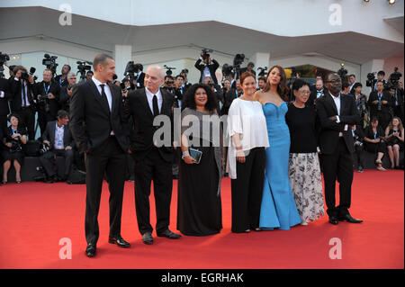 Settantunesima Festival del Cinema di Venezia - Cerimonia di apertura - tappeto rosso arrivi con: Moran Atias,Ann Hui,Pernilla Agosto,David Chase,Mahamat-Saleh Haroun,Roberto Minervini,Alin Tasciyan dove: Venezia, Italia Quando: 27 Ago 2014 Foto Stock