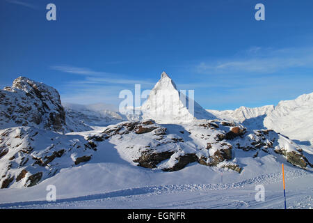 Il Cervino, Zermatt, Svizzera da Rotenboden Foto Stock