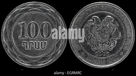 100 dram coin, Armenia, 2003 Foto Stock