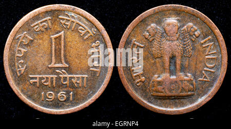 1 Naya paisa coin, India, 1961 Foto Stock