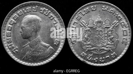 1 baht coin, Thailandia, 1962 Foto Stock