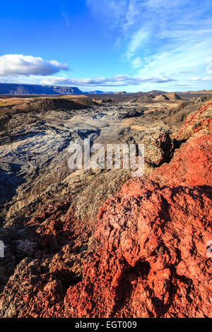 Lava solidificata in corrispondenza Krafla area vulcanica nel nord dell'Islanda Foto Stock