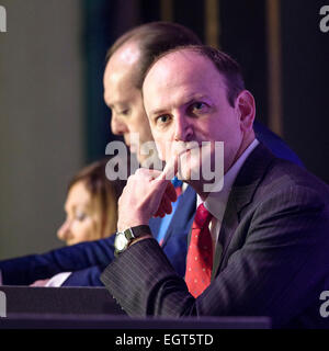 Il UKIP CONFERENZA DI PRIMAVERA su 28/02/2015 in giardini invernali, Margate. Douglas Carswell, UKIP MP e PPC per Clacton-on-Sea, indirizzi della conferenza. Foto di Julie Edwards Foto Stock