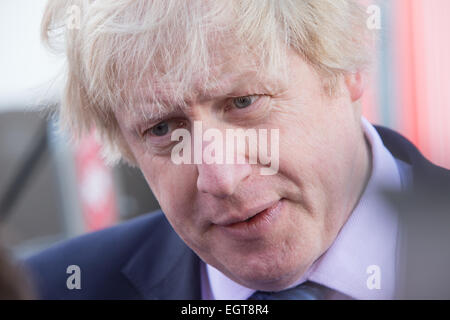 Il sindaco di Londra,Boris Johnson,parla a un evento a promuovere la possibilità di noleggio bici a Londra Foto Stock