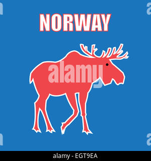 Graphic design a colori un simbolo Norvegia elk Foto Stock