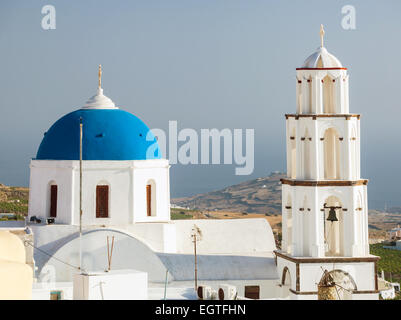 Chiesa Theotokaki, isola di Santorini, Pyrgos, Grecia. Foto Stock