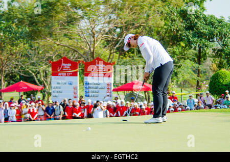 Chonburi, Thailandia. 1 Marzo, 2015. Amy Yang della Corea del Sud vincitore della Honda LPGA Thailandia 2015 al Siam Country Club, Pattaya antico corso il 1 marzo 2015 in Chonburi, Thailandia. Credito: Chatchai Somwat/Alamy Live News Foto Stock