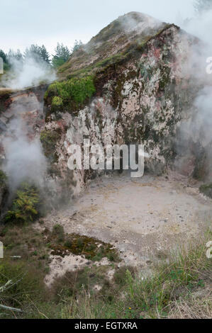 Crateri della luna area geotermica, Taupo, Waikato, Isola del nord, Nuova Zelanda. Foto Stock