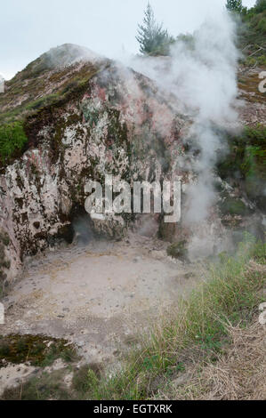 Crateri della luna area geotermica, Taupo, Waikato, Isola del nord, Nuova Zelanda. Foto Stock