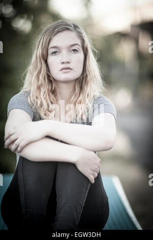 Ritratto di giovane donna in Portland. Foto Stock