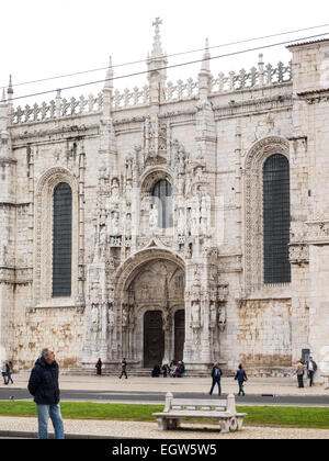 Il Monastero di Jeronimos (Mosteiro dos Jerónimos), Lisbona, Portogallo Foto Stock