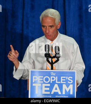 Charlie Crist campaign trail grassroots manifestazione svoltasi presso la Lega urbana di Broward County offre: Charlie Crist dove: Fort Lauderdale, Florida, Stati Uniti quando: 28 Ago 2014 Foto Stock