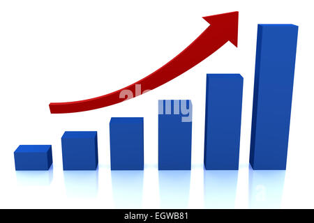 La crescita aziendale schema con freccia rossa Foto Stock