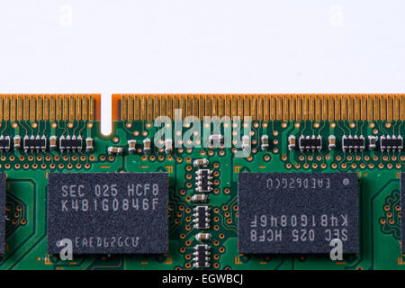 Primo piano di una memoria Ram modulo chip Foto Stock