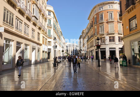 Calle Larios Malaga pedonale strada principale, Andalusia, Spagna. Foto Stock